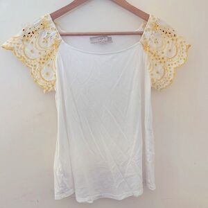 Loft XSP eyelet sleeve tshirt